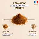 French Mush compléments alimentaires à base d'extraits de champignons médicinaux biologiques fabriqués en France Duo Maïtake Pleurote Bio - poudre -