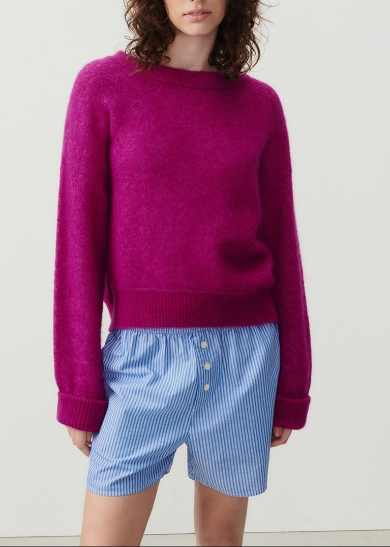 American Vintage - Jersey LS con cuello barco - Uva - Mujer