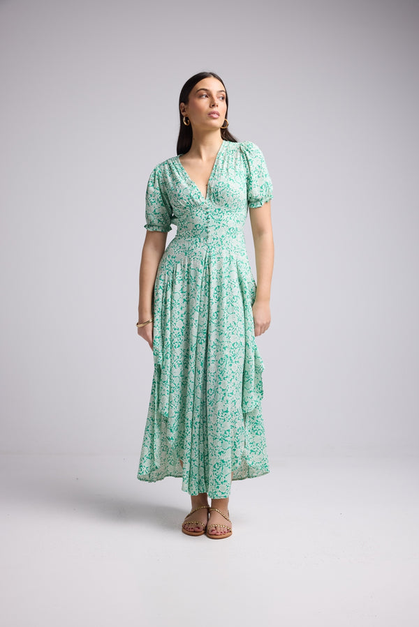 Robe Longue - Vitoria - Vert Blanc