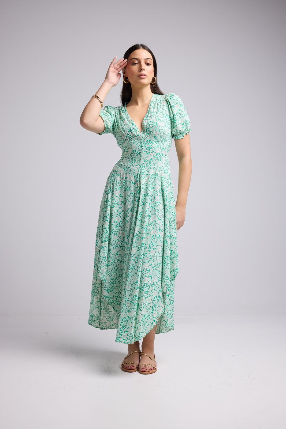Robe Longue - Vitoria - Vert Blanc