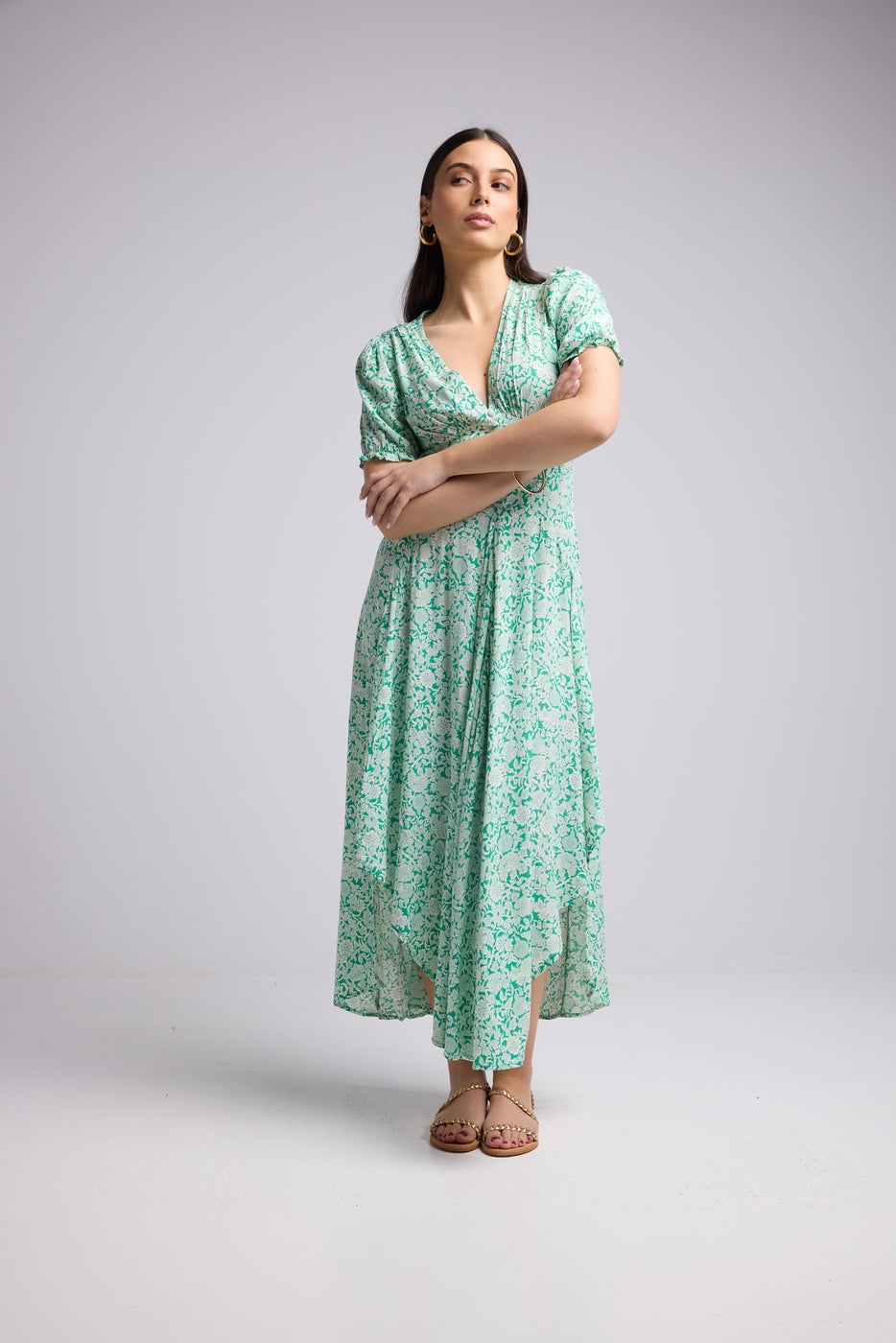 Robe Longue - Vitoria - Vert Blanc