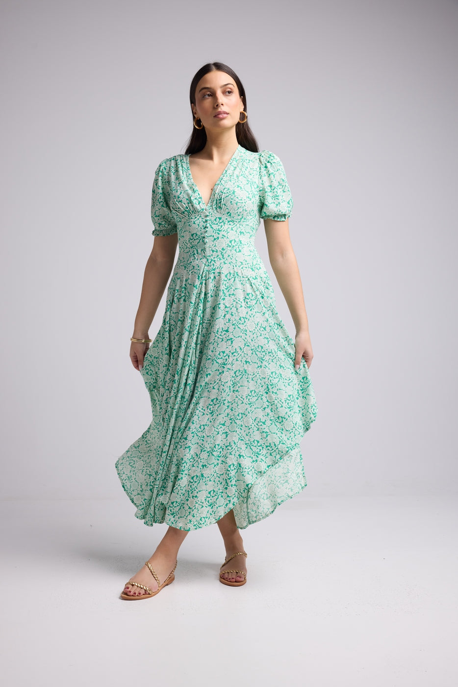 Robe Longue - Vitoria - Vert Blanc
