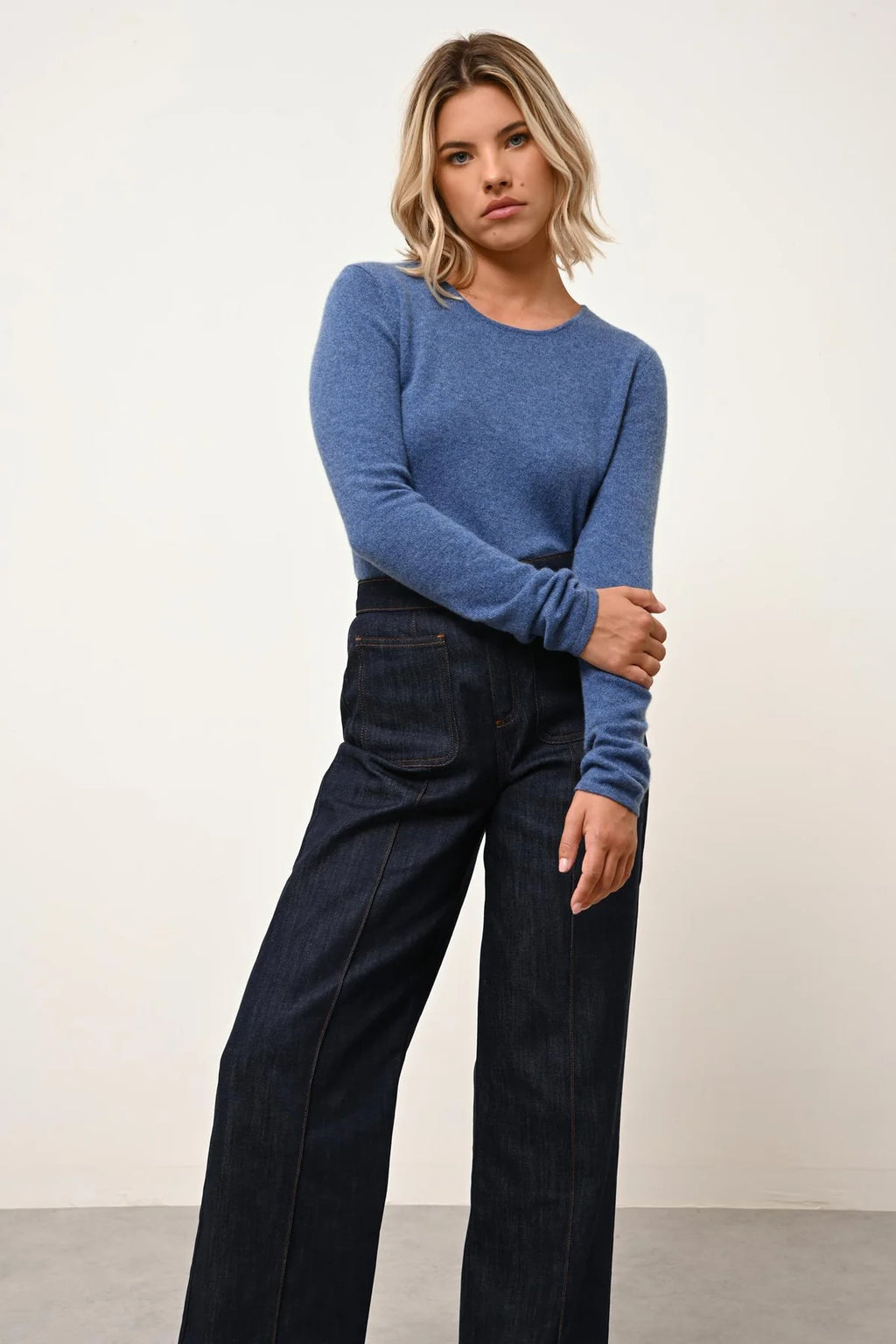 Jersey Cuello Redondo - Vivian - Azul Denim