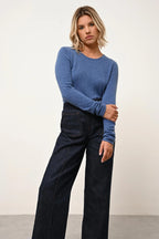 Jersey Cuello Redondo - Vivian - Azul Denim