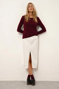 Jersey de cuello redondo - Vivian - Burdeos