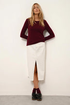 Jersey de cuello redondo - Vivian - Burdeos