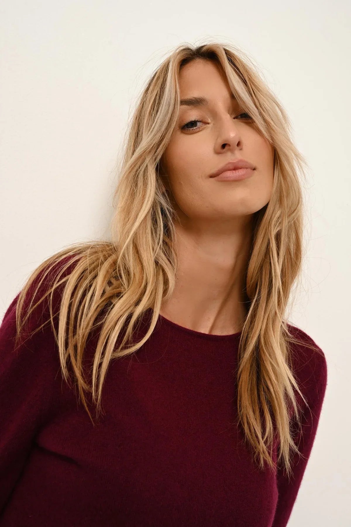 Jersey de cuello redondo - Vivian - Burdeos