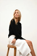 Jersey Cuello Redondo - Vivian - Negro