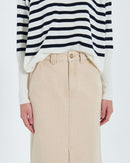 Jupe longue en jean beige_2