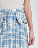 Jupe courte style tweed bleue_2