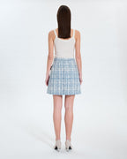 Jupe courte style tweed bleue_3