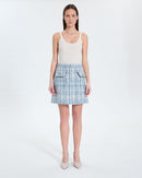 Jupe courte style tweed bleue_4
