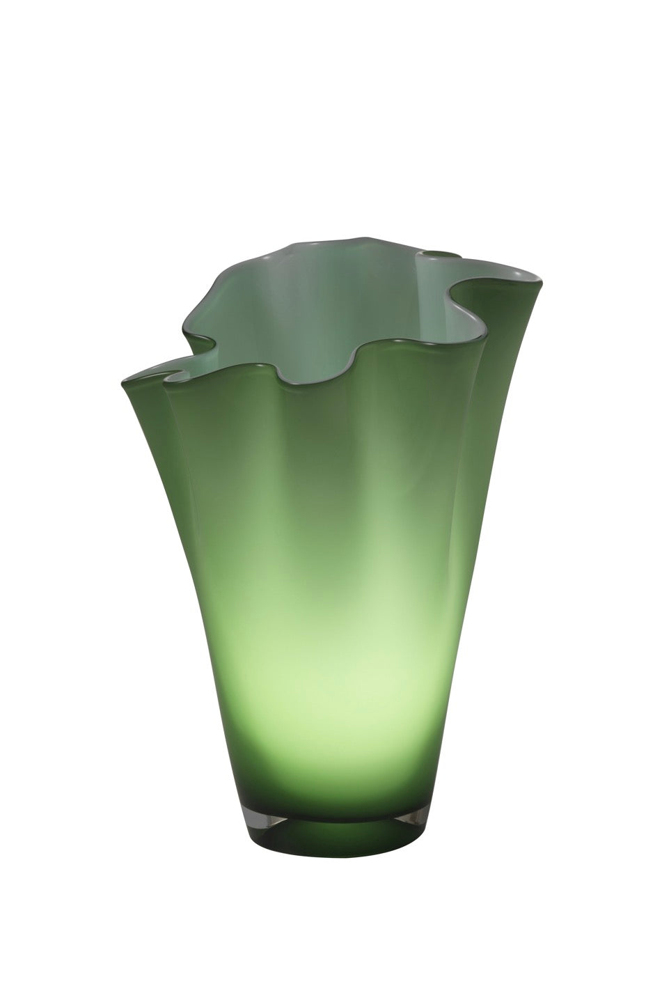 Wave - Vase Lumineux - H30 Cm - Vert Jade