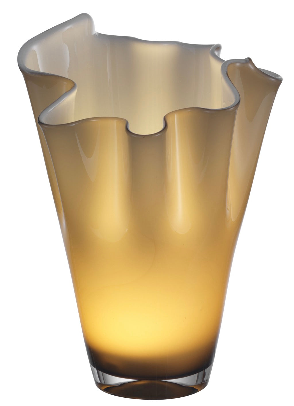 Wave - Vase Lumineux - H30 Cm - Taupe