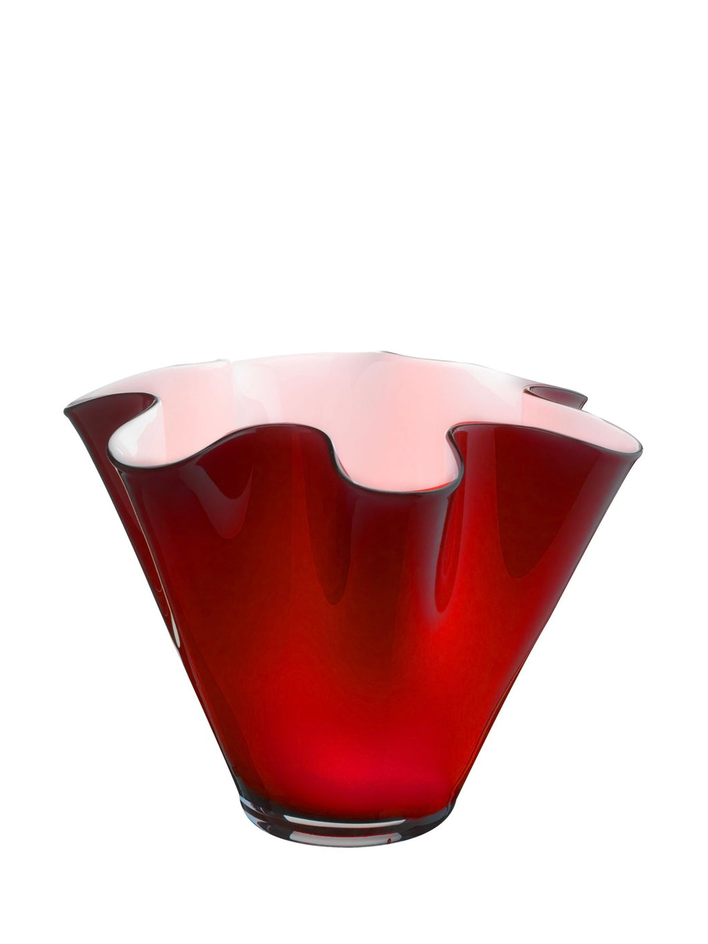 Wave - Vase Lumineux - Ø28 Cm H24 Cm - Rouge