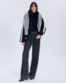 Manteau en laine bicolore nocturne contour cuir_1