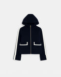 Manteau en laine bicolore nocturne contour cuir_5
