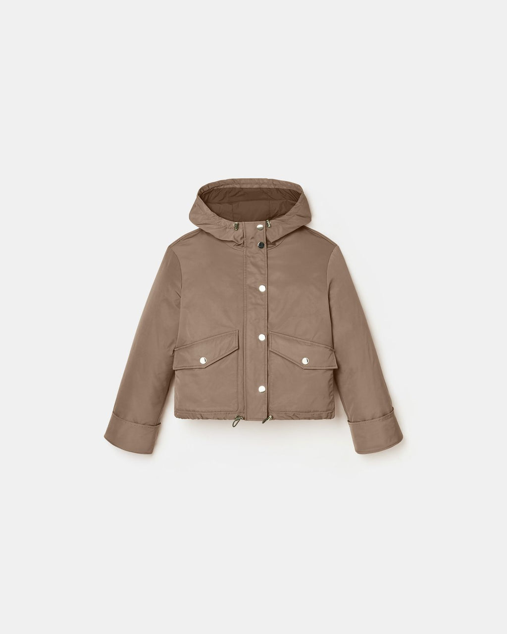 Manteau court en nylon kaki_5