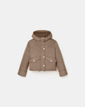 Manteau court en nylon kaki_5