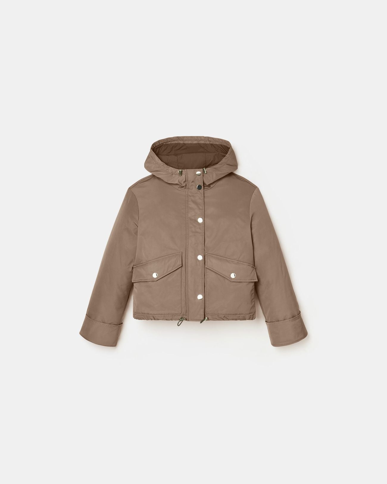 Manteau court en nylon kaki_5