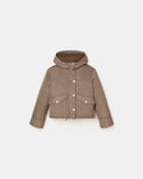 Manteau court en nylon kaki_5