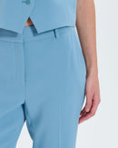 Pantalon ajusté en crêpe bleu_2