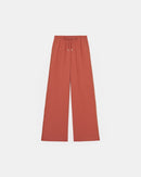 Pantalon ample en crêpe brique_5