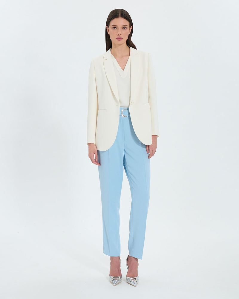 Pantalon cigarette en crêpe bleu_1