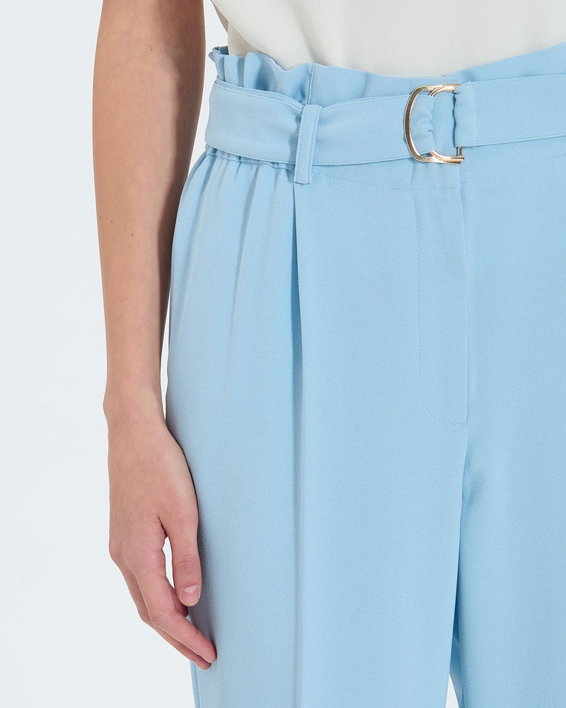Pantalon cigarette en crêpe bleu_2