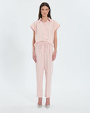 Pantalon ample en crêpe nude_1