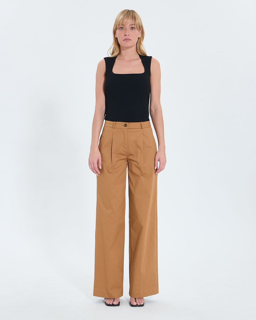 Tobacco flowing pants_4