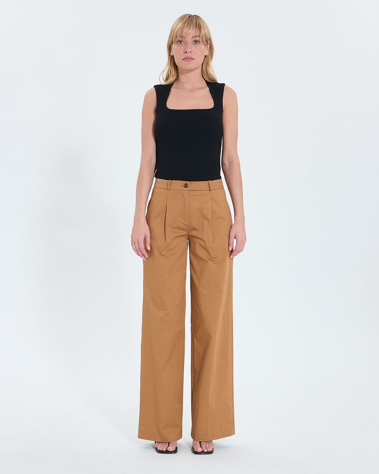 Tobacco flowing pants_4