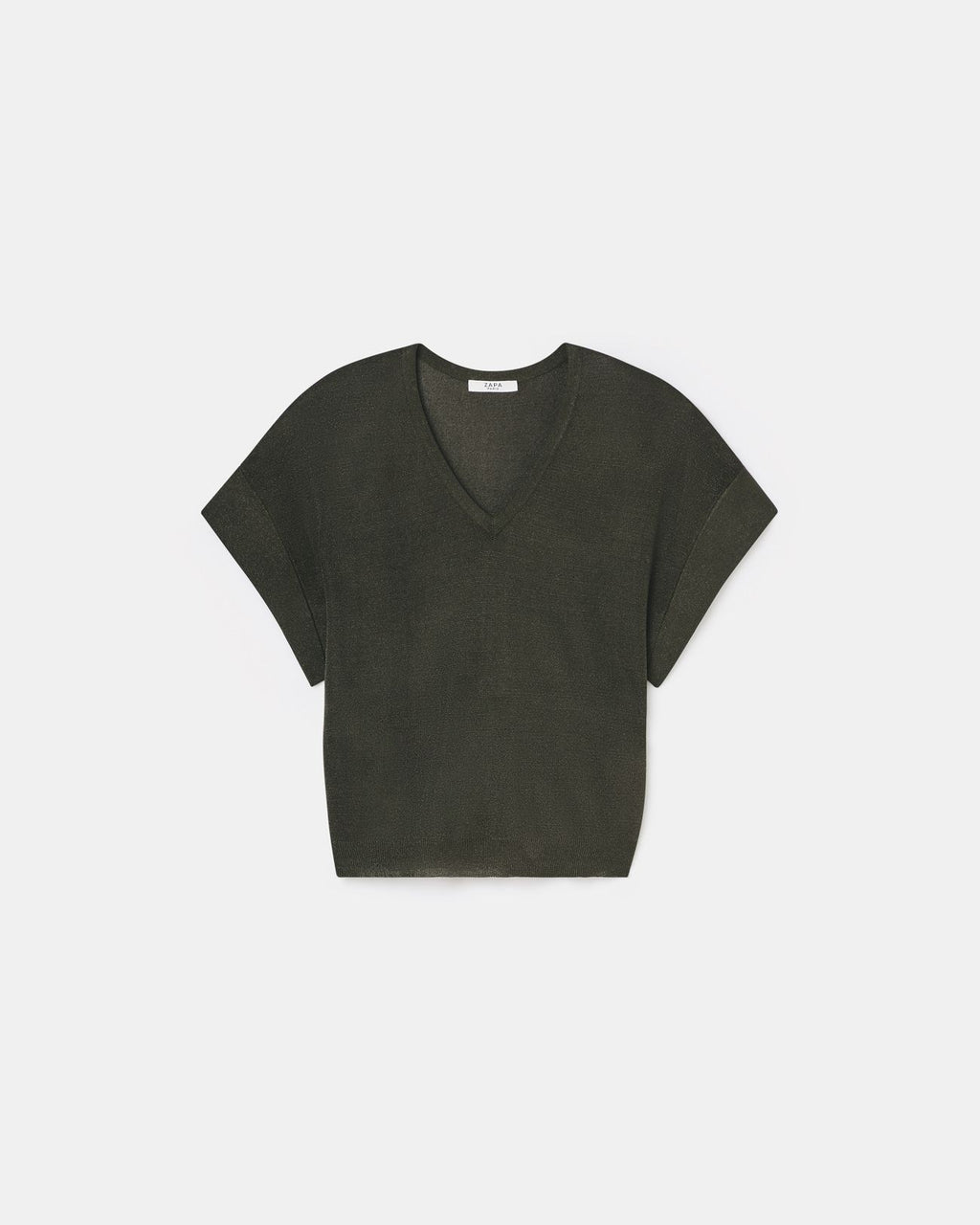 Thin khaki sequined sweater_5