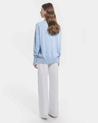 Thin sky blue V-neck sweater_3