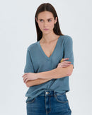 Pull col V bleu_1