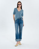Pull col V bleu_2