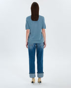 Blue V-neck sweater_3