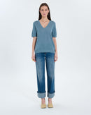 Pull col V bleu_4