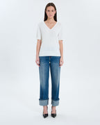 Ecru short-sleeved sweater_4