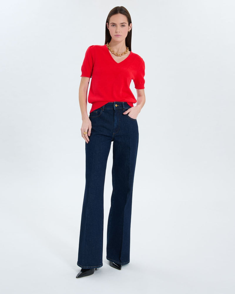 Pull manches courtes rouge_2