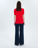 Pull manches courtes rouge_3