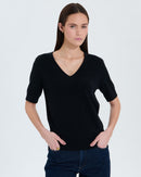 Pull manches courtes noir_1