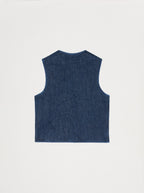 Veste Matelassée Unisexe Trait Fleuri Denim