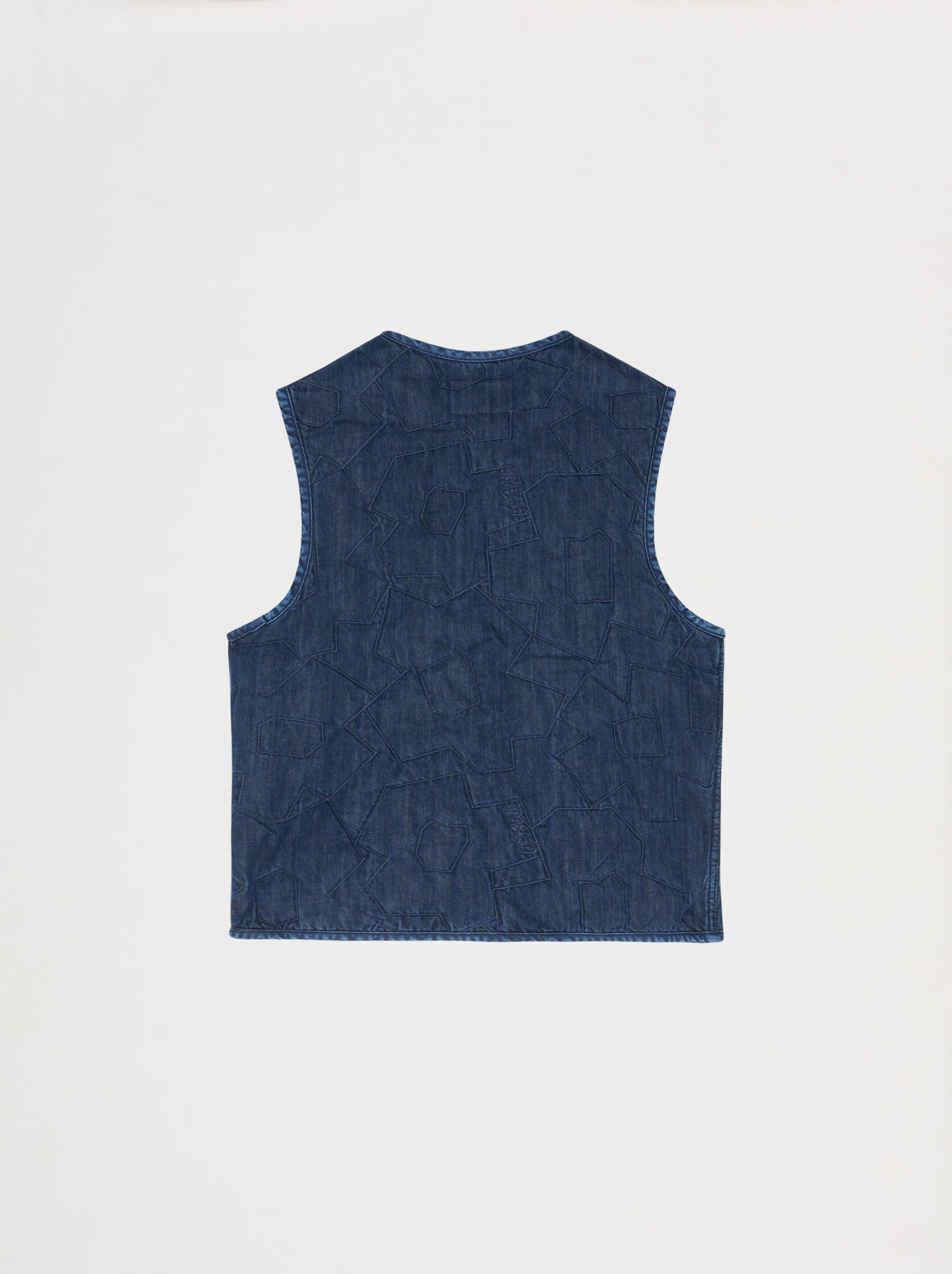 Veste Matelassée Unisexe Trait Fleuri Denim