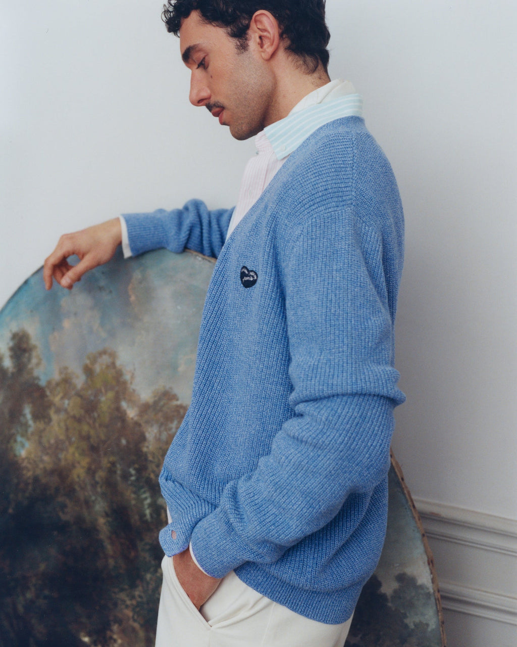 "Patch Heart" Pear Cardigan