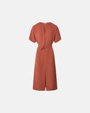 Robe fluide en crêpe brique_4