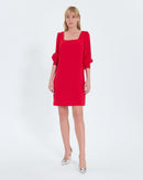 Robe courte en crêpe rouge_1