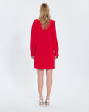 Robe courte en crêpe rouge_3