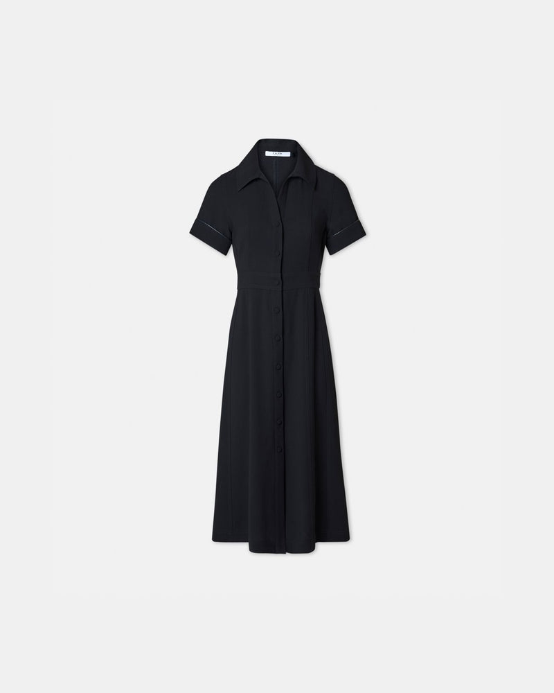 Robe chemise en crêpe noire_1