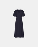 Robe évasée en crêpe nocturne_5